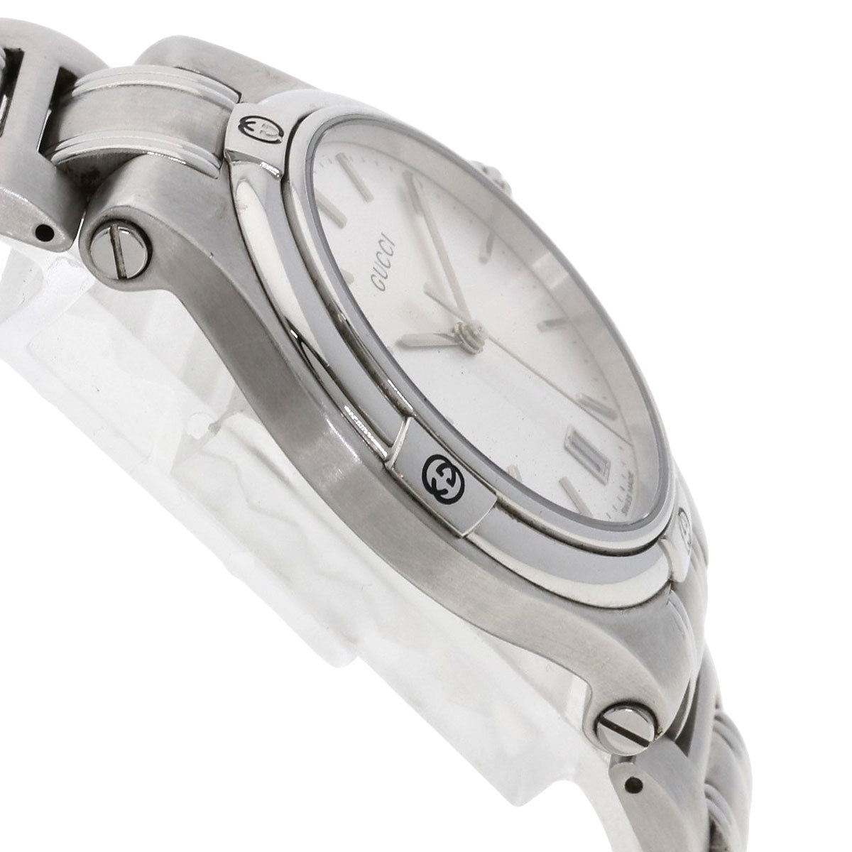 GUCCI Watches Quartz 9040M Stainless Steel , Stainless Steel Silver Round face Silver dial mens  d