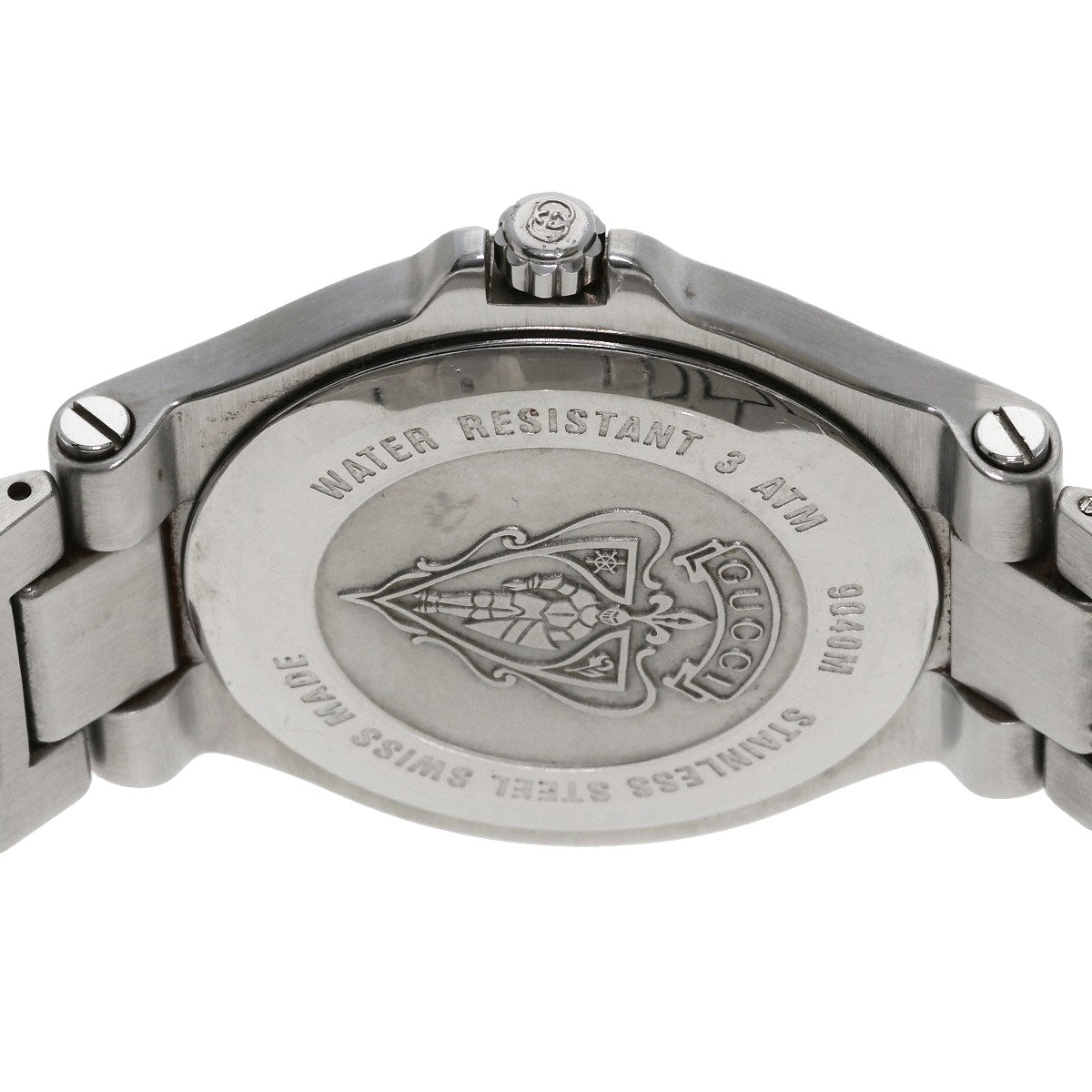 GUCCI Watches Quartz 9040M Stainless Steel , Stainless Steel Silver Round face Silver dial mens  d