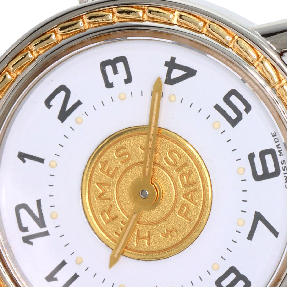 HERMES Watches Quartz Stainless Steel, Leather Silver Serie white dial Women  d