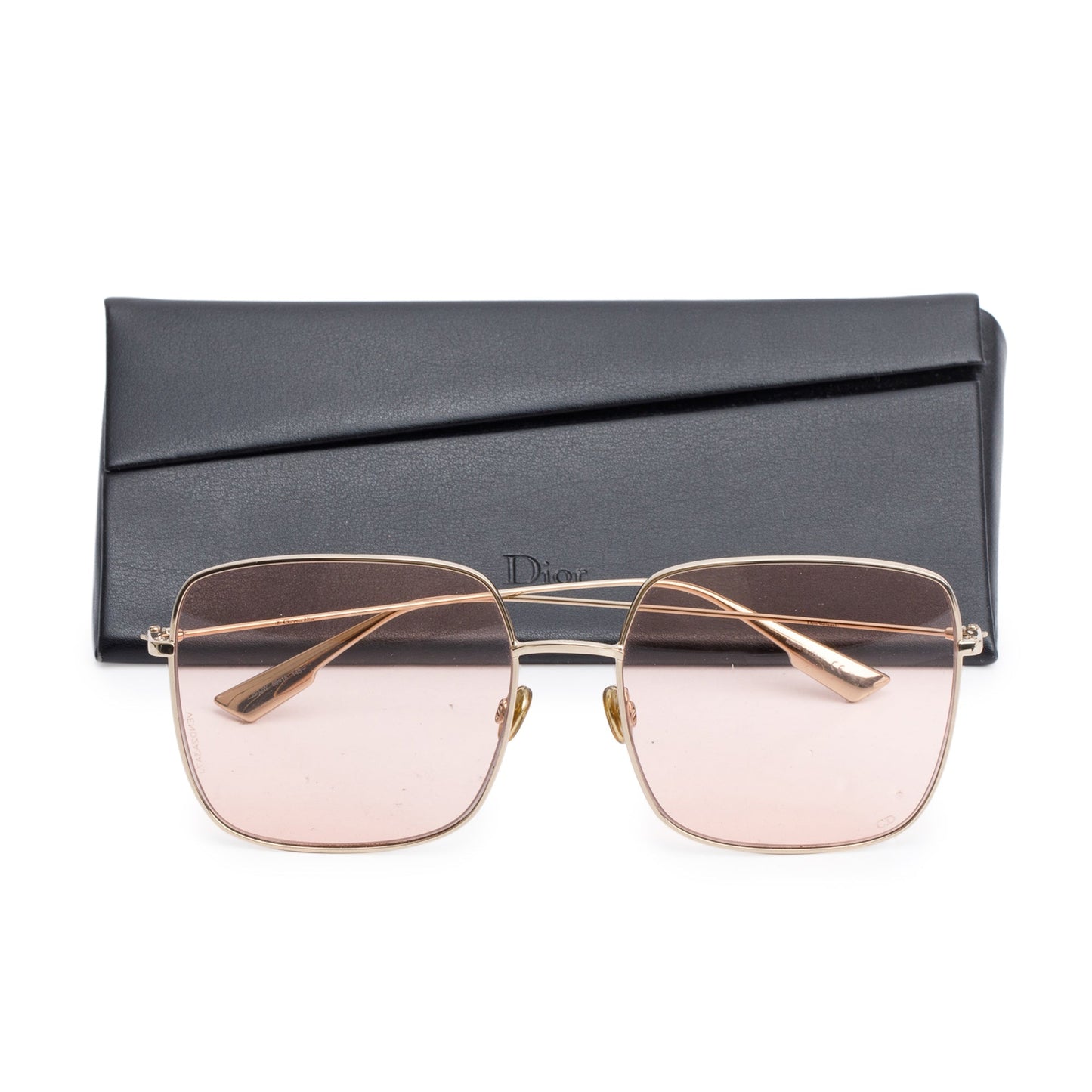 Christian Dior Gold-Tone Metal Stellaire 1 Square Sunglasses