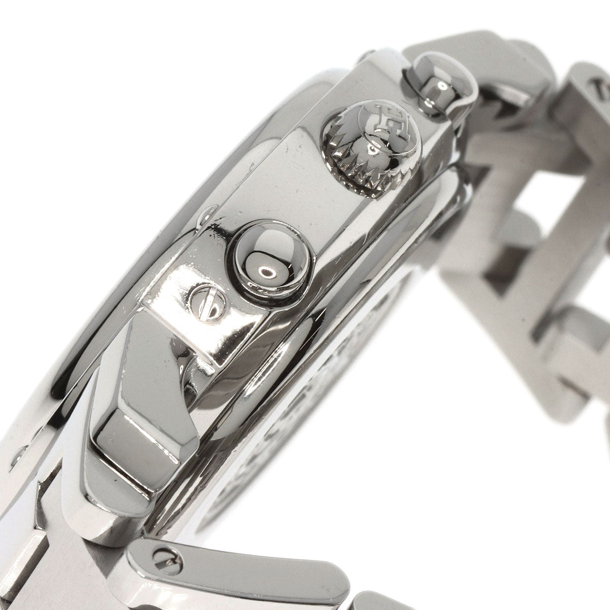 HERMES Watches Quartz CL1.310 Stainless Steel , Stainless Steel Silver Clipper Chrono black dial Women  d