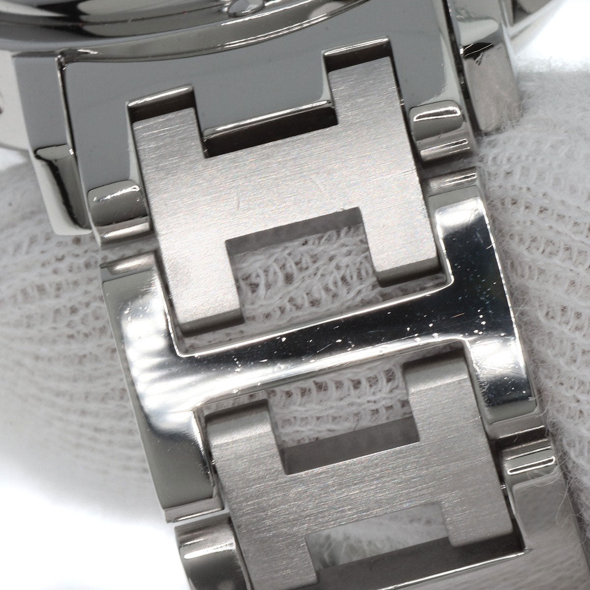 HERMES Watches Quartz CL1.310 Stainless Steel , Stainless Steel Silver Clipper Chrono black dial Women  d