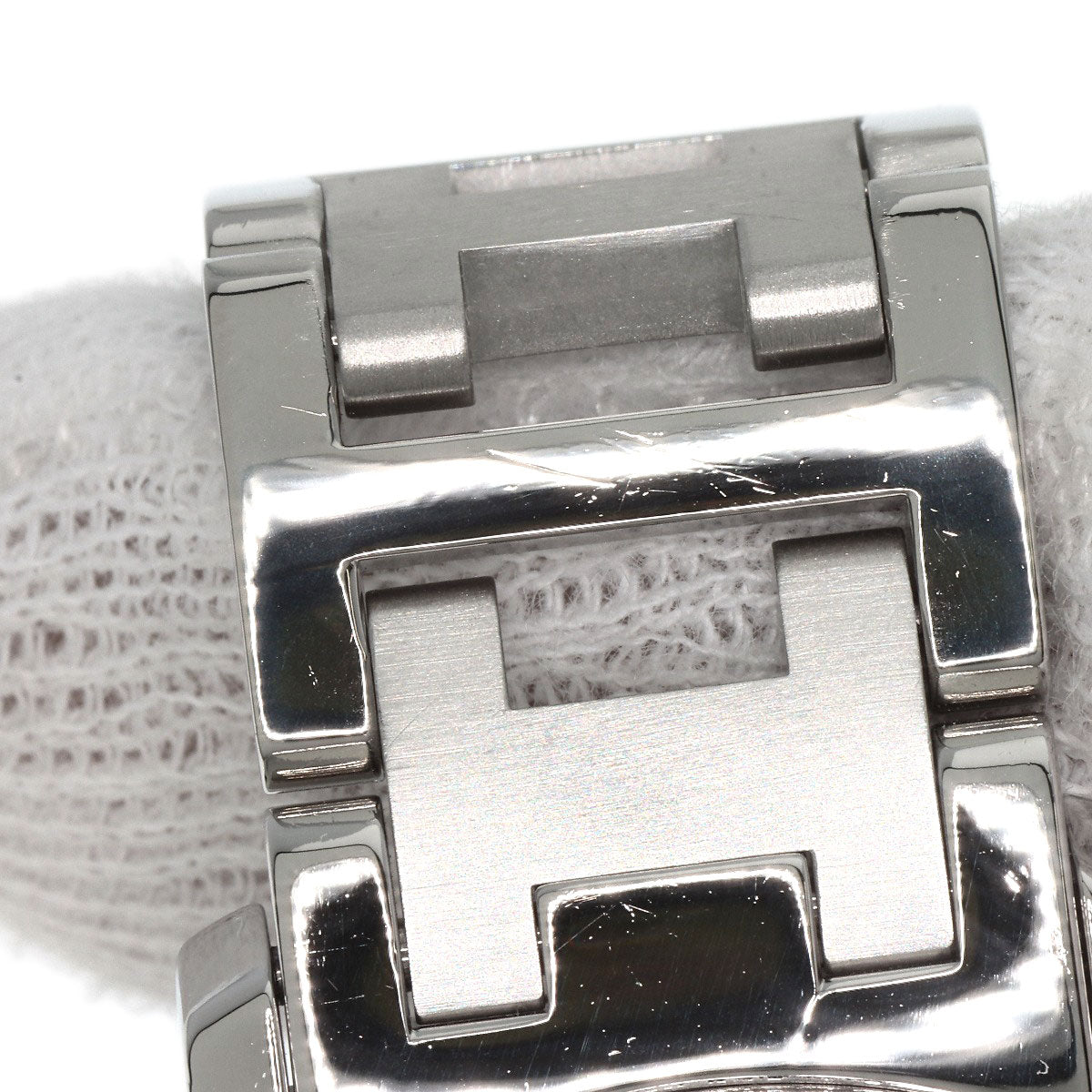 HERMES Watches Quartz CL1.310 Stainless Steel , Stainless Steel Silver Clipper Chrono black dial Women  d