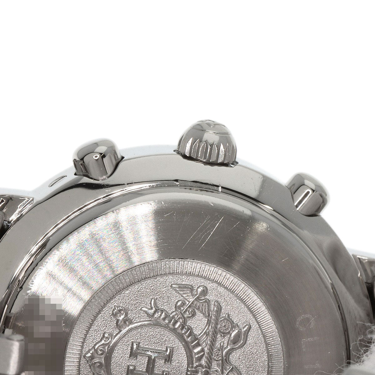 HERMES Watches Quartz CL1.310 Stainless Steel , Stainless Steel Silver Clipper Chrono black dial Women  d