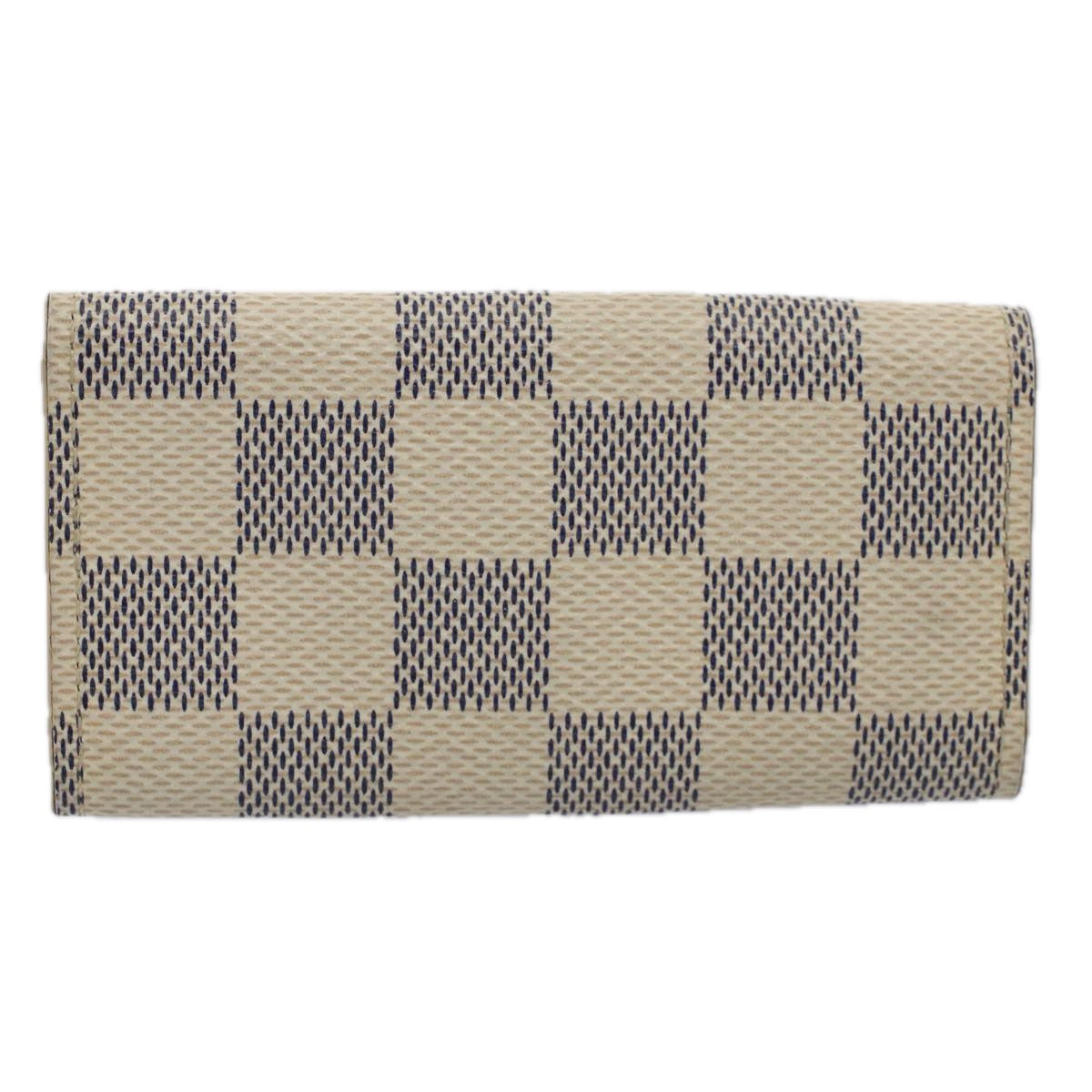 LOUIS VUITTON Damier Azur Multi Cles 4 Key Case N60020 LV Auth 60112