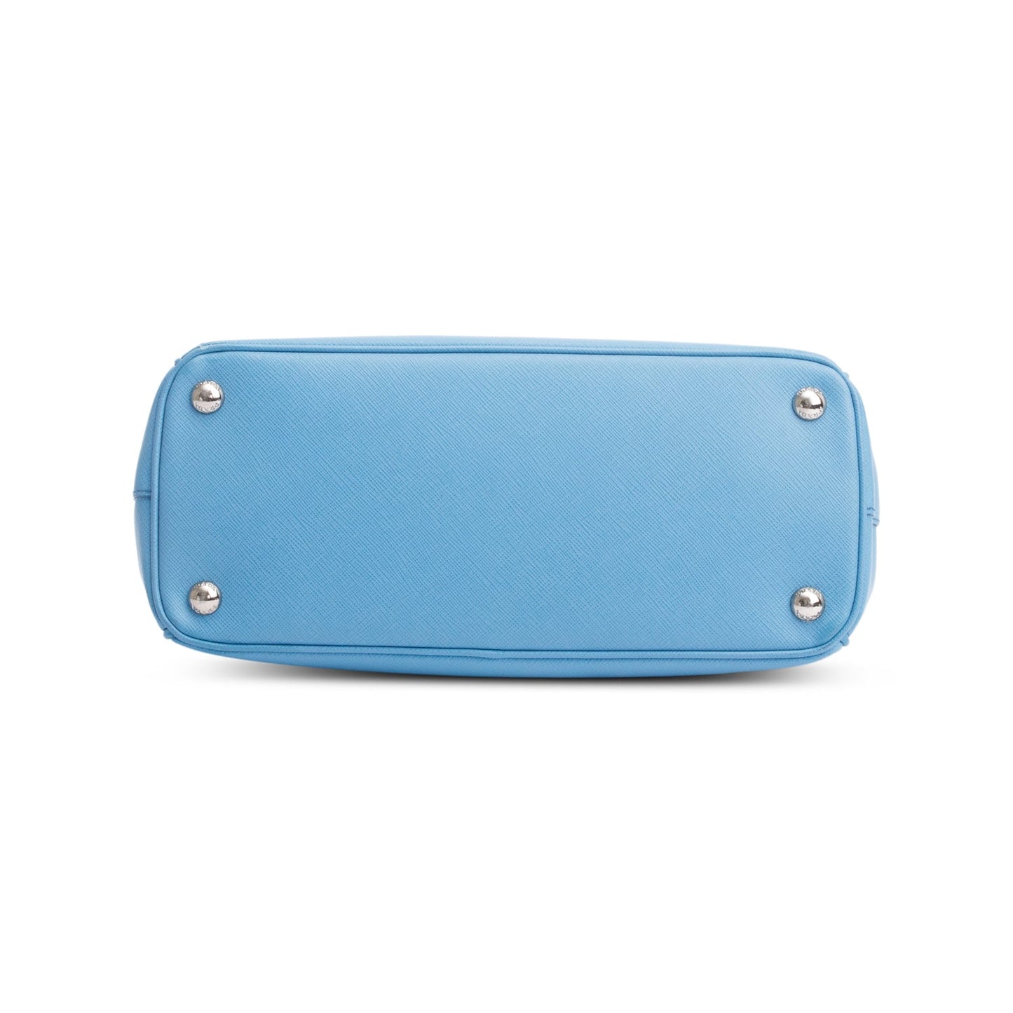 Prada Blue Saffiano Leather Small Double Zip Galleria Tote