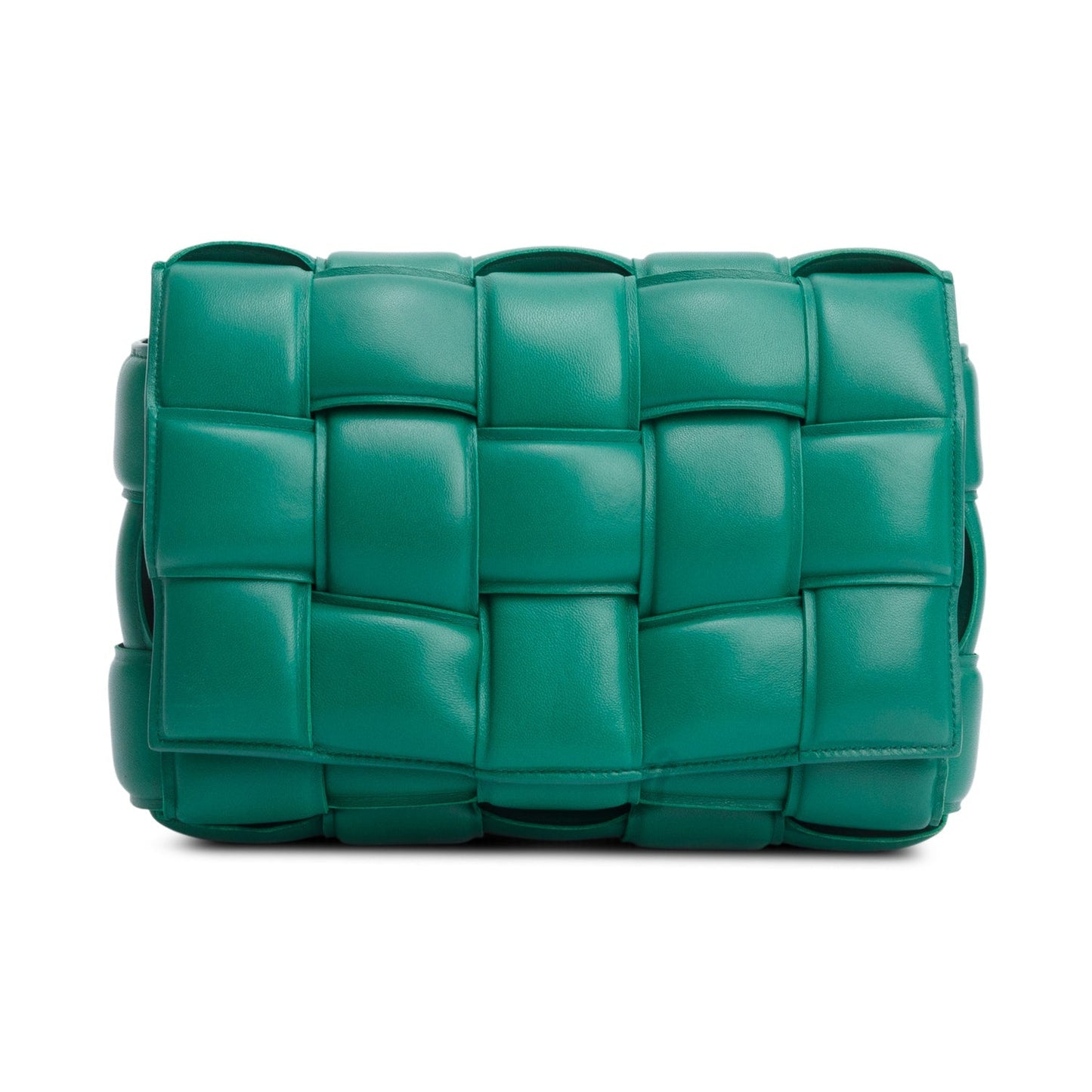 Bottega Veneta Green Nappa Maxi Intreccio Padded Cassette Crossbody Bag
