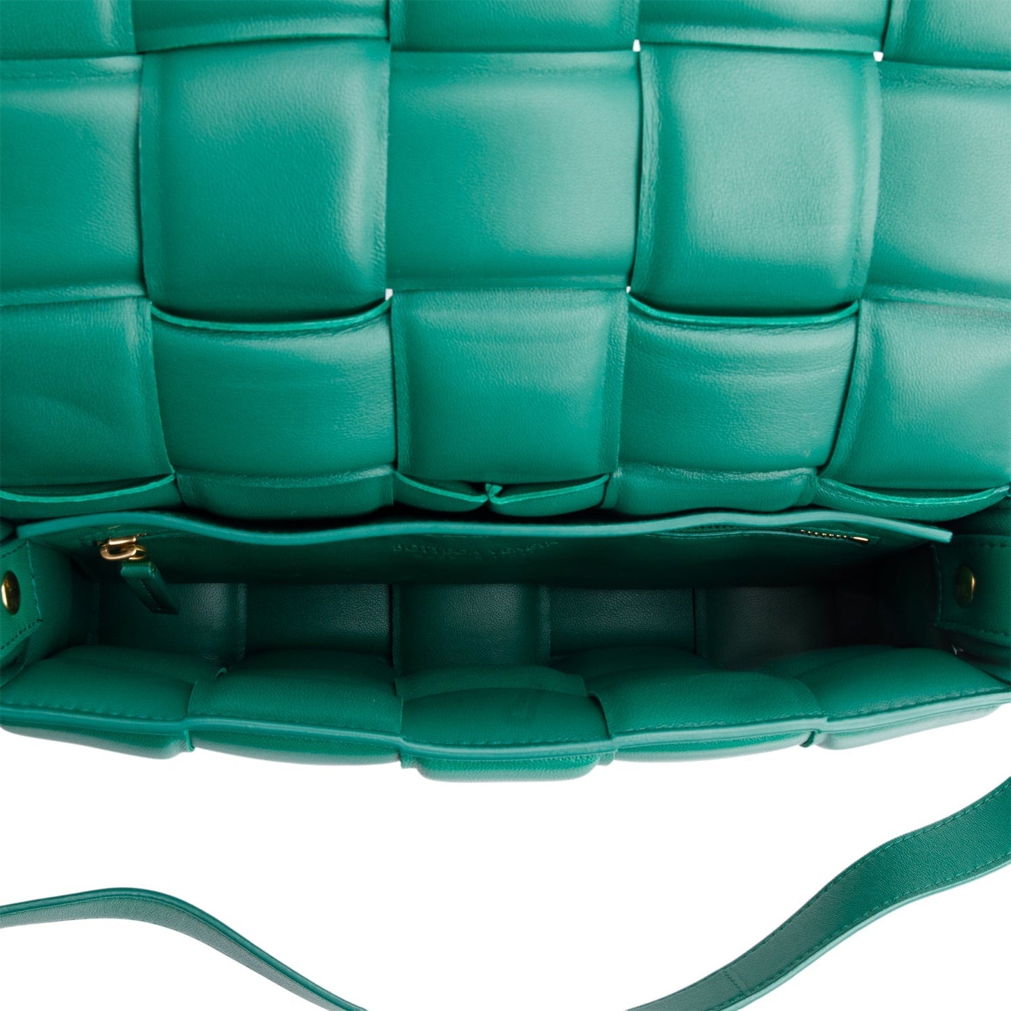 Bottega Veneta Green Nappa Maxi Intreccio Padded Cassette Crossbody Bag