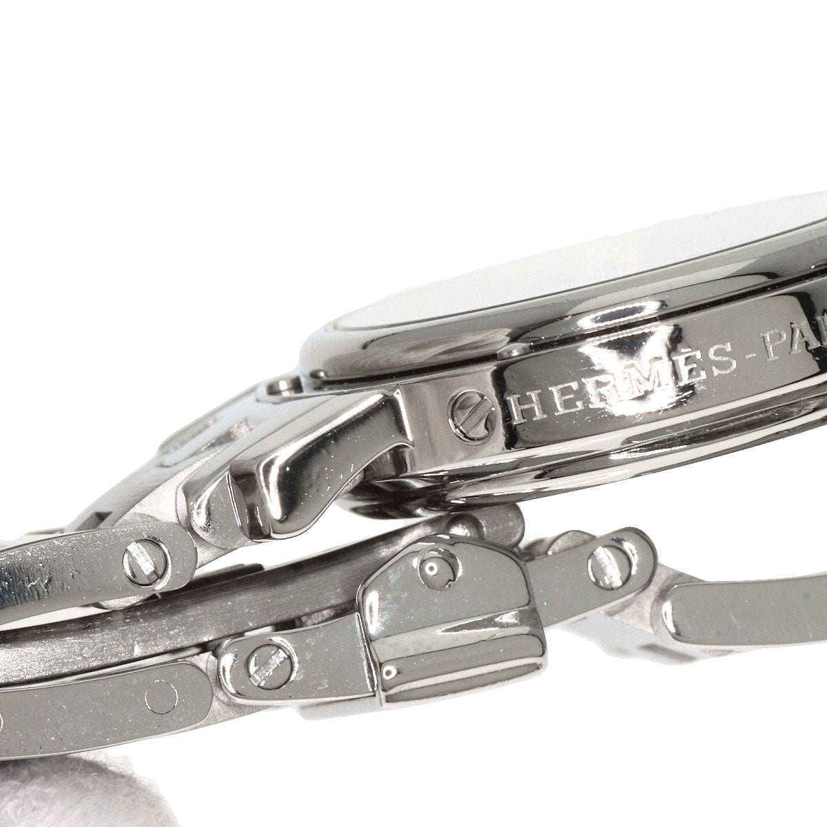 HERMES Watches Quartz CL4.210 Stainless Steel , Stainless Steel Silver Clipper white dial Women  d