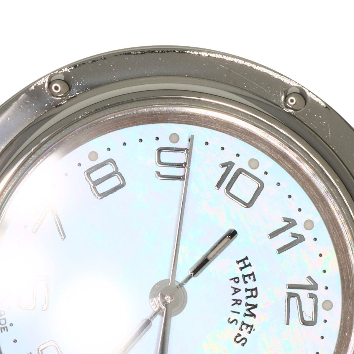 HERMES Watches Quartz CL4.210 Stainless Steel , Stainless Steel Silver Clipper Nacre new buckle Pink shell dial Women  d