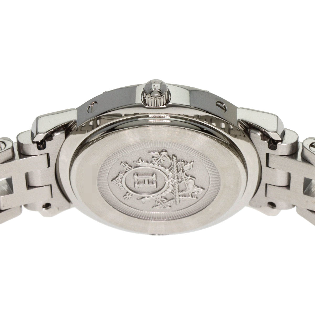 HERMES Watches Quartz CL4.210 Stainless Steel , Stainless Steel Silver Clipper Nacre new buckle Pink shell dial Women  d