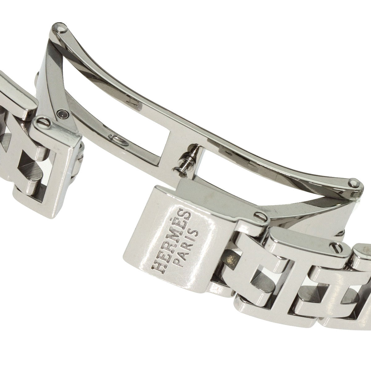 HERMES Watches Quartz CL4.210 Stainless Steel , Stainless Steel Silver Clipper Nacre new buckle Pink shell dial Women  d