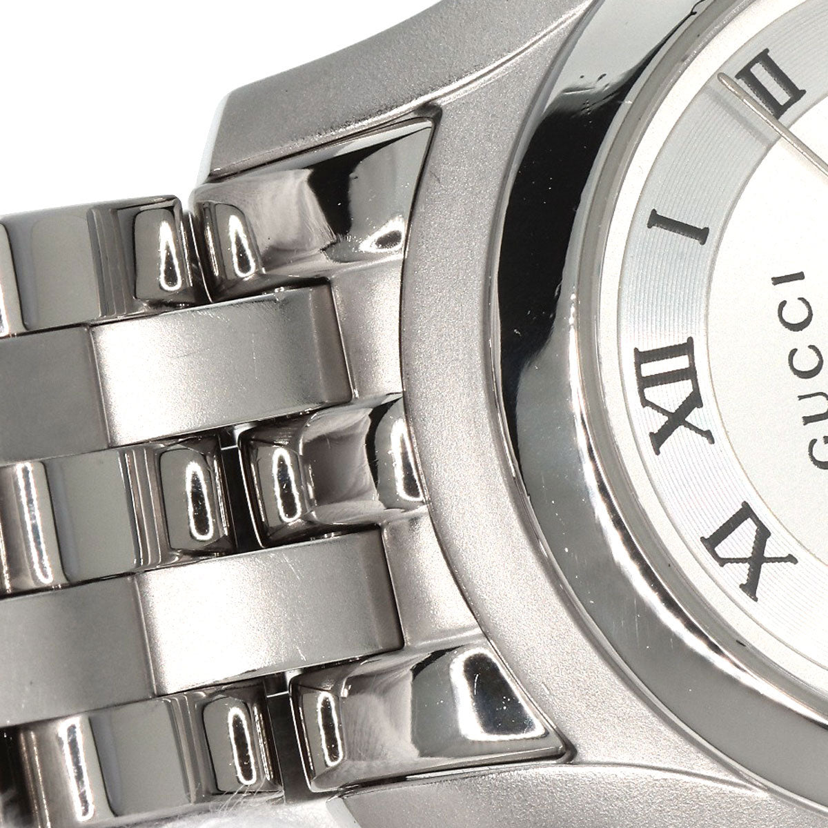 GUCCI Watches Quartz 5500L Stainless Steel , Stainless Steel Silver Round face Silver dial Women  d