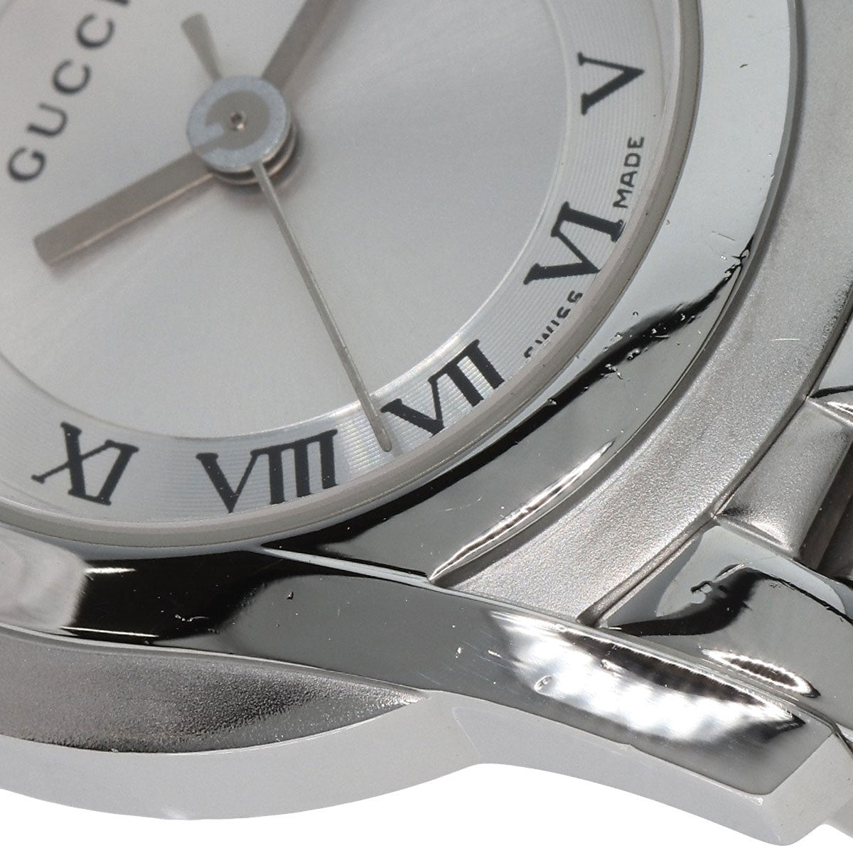 GUCCI Watches Quartz 5500L Stainless Steel , Stainless Steel Silver Round face Silver dial Women  d