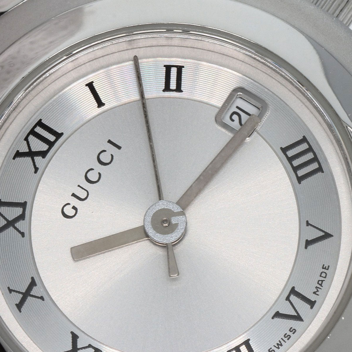 GUCCI Watches Quartz 5500L Stainless Steel , Stainless Steel Silver Round face Silver dial Women  d