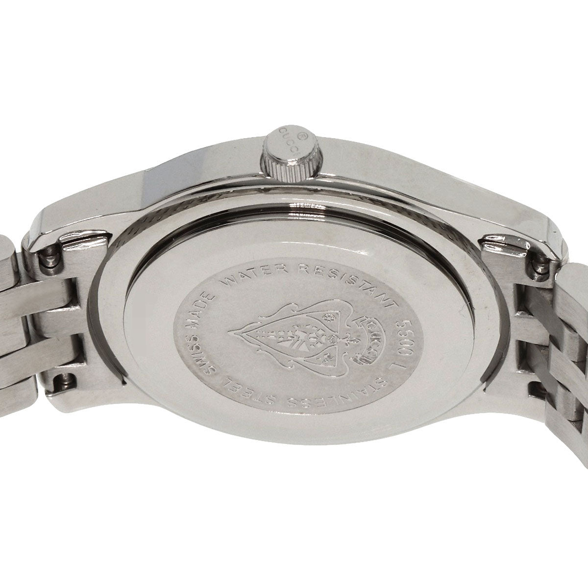 GUCCI Watches Quartz 5500L Stainless Steel , Stainless Steel Silver Round face Silver dial Women  d