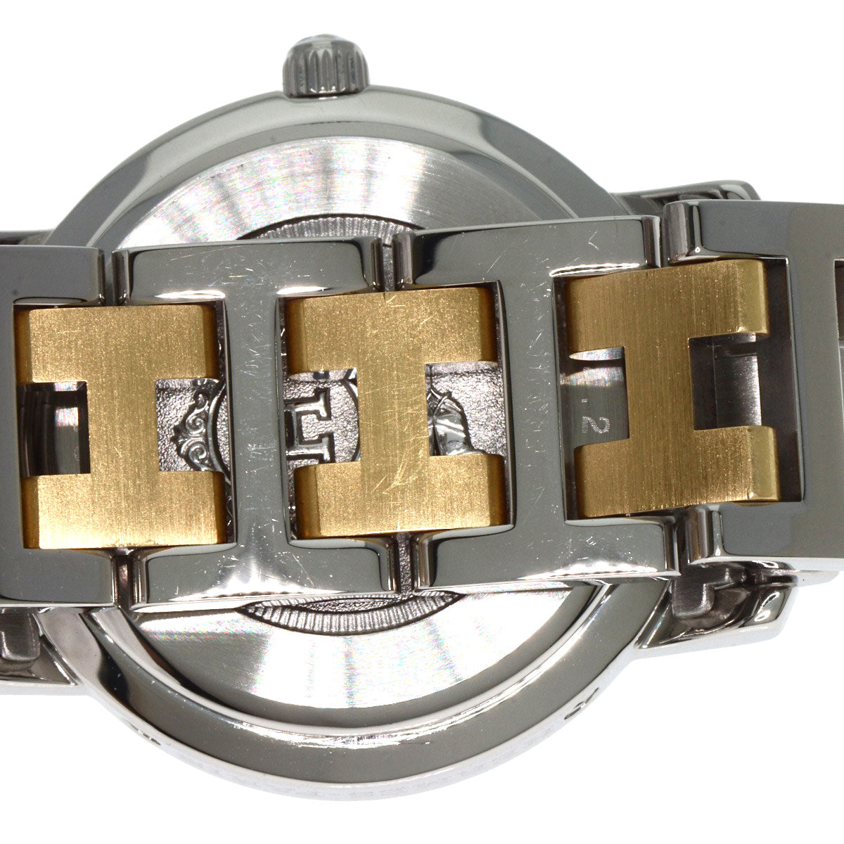 HERMES Watches Quartz CL4.220 Stainless Steel , SSxGP gold Clipper white dial Women  d