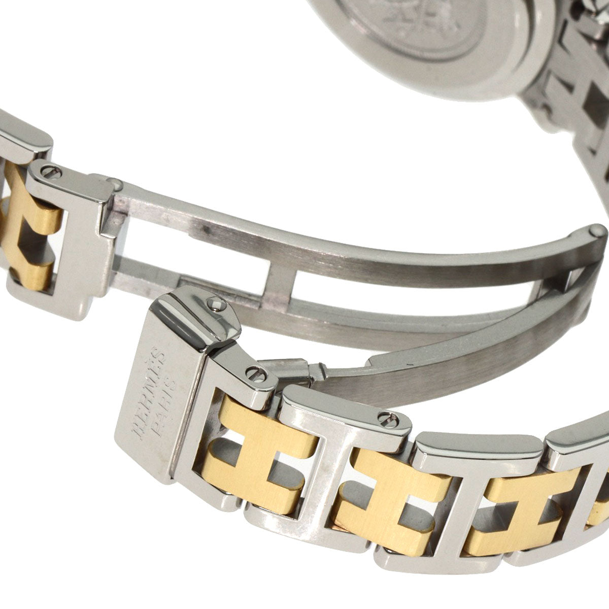 HERMES Watches Quartz CL4.220 Stainless Steel , SSxGP gold Clipper white dial Women  d