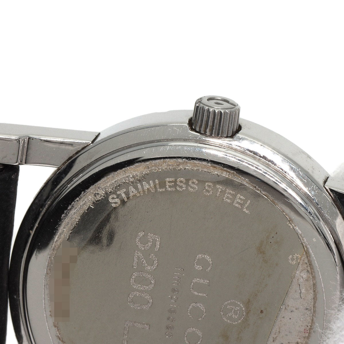 GUCCI Watches Quartz 5200L.1 Stainless Steel, Leather Silver Round face black dial Women  d