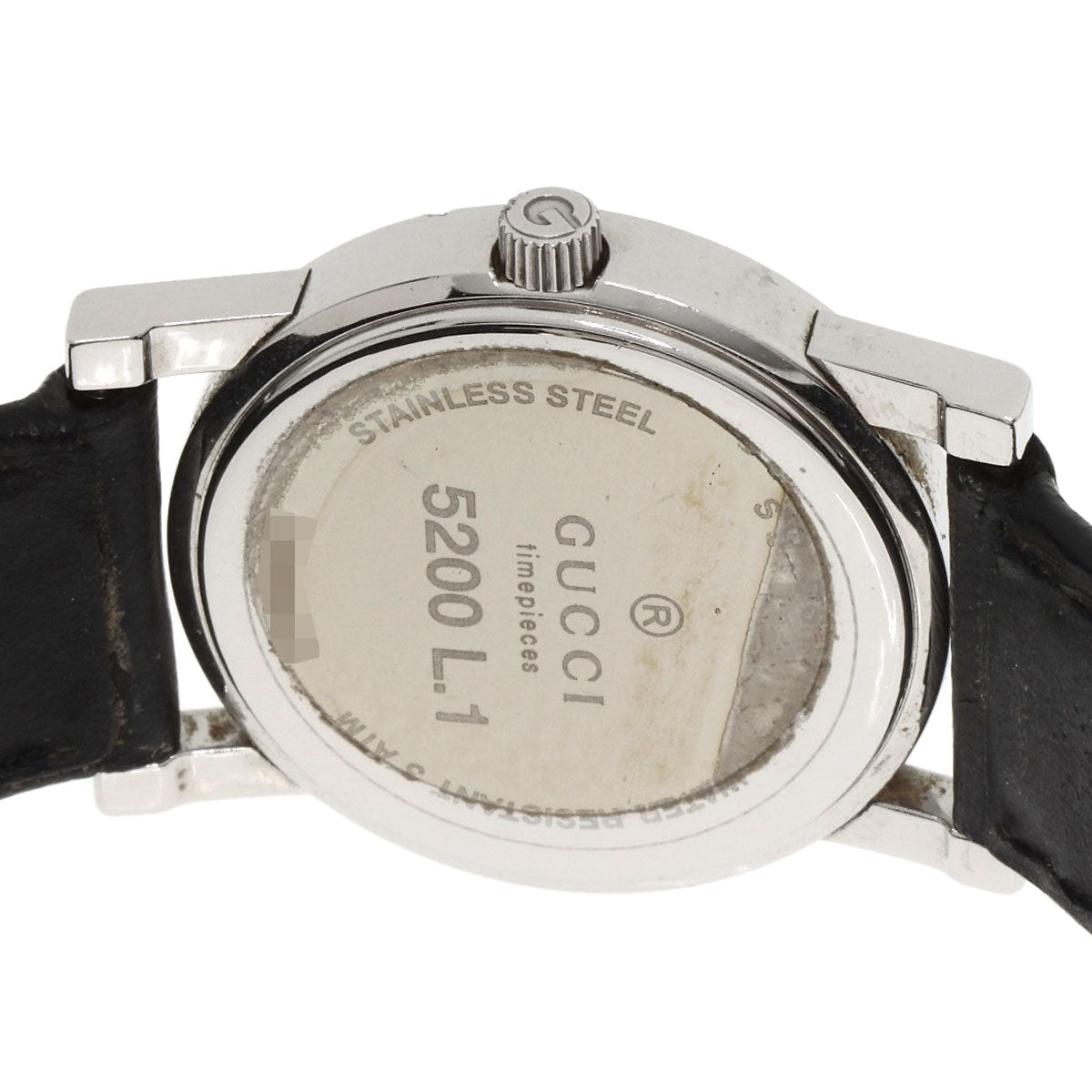 GUCCI Watches Quartz 5200L.1 Stainless Steel, Leather Silver Round face black dial Women  d