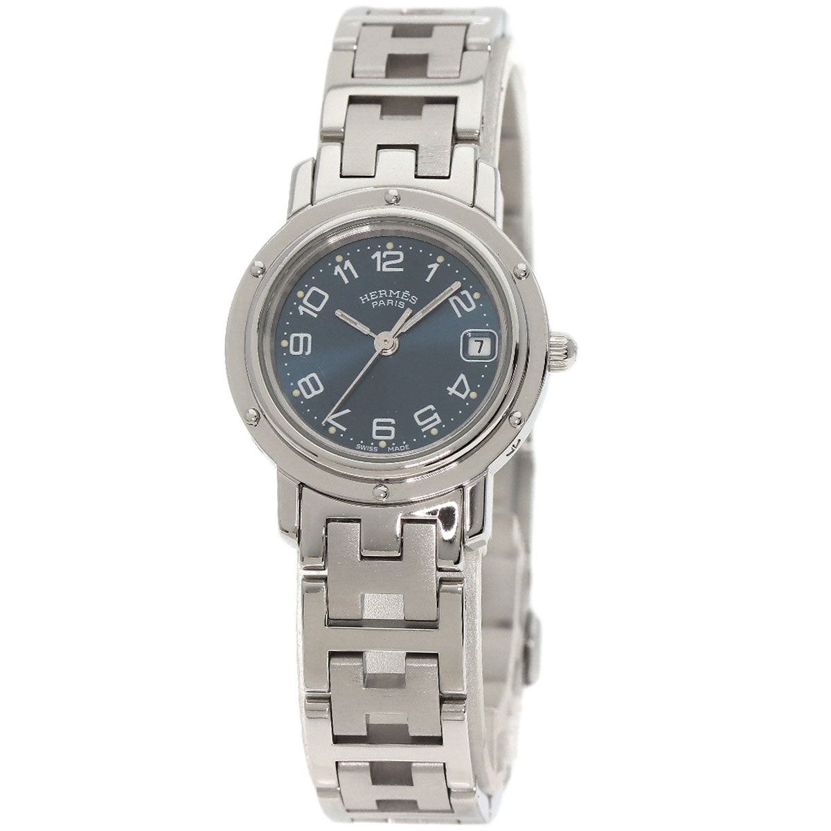 HERMES Watches Quartz CL4.210 Stainless Steel , Stainless Steel Silver Clipper blue dial Women  d