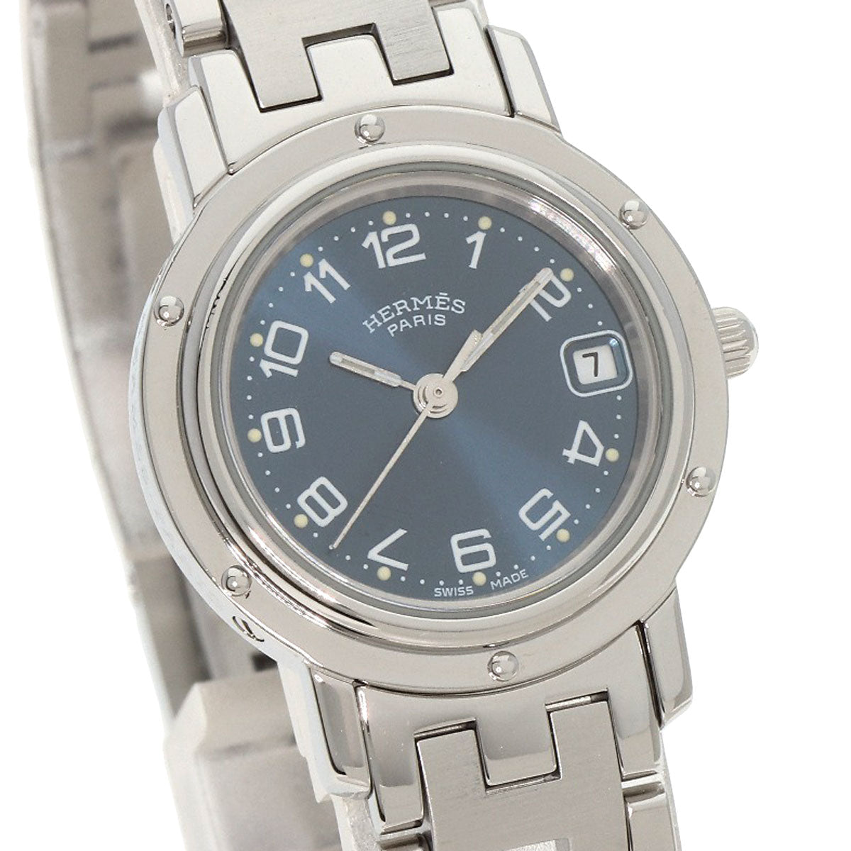 HERMES Watches Quartz CL4.210 Stainless Steel , Stainless Steel Silver Clipper blue dial Women  d