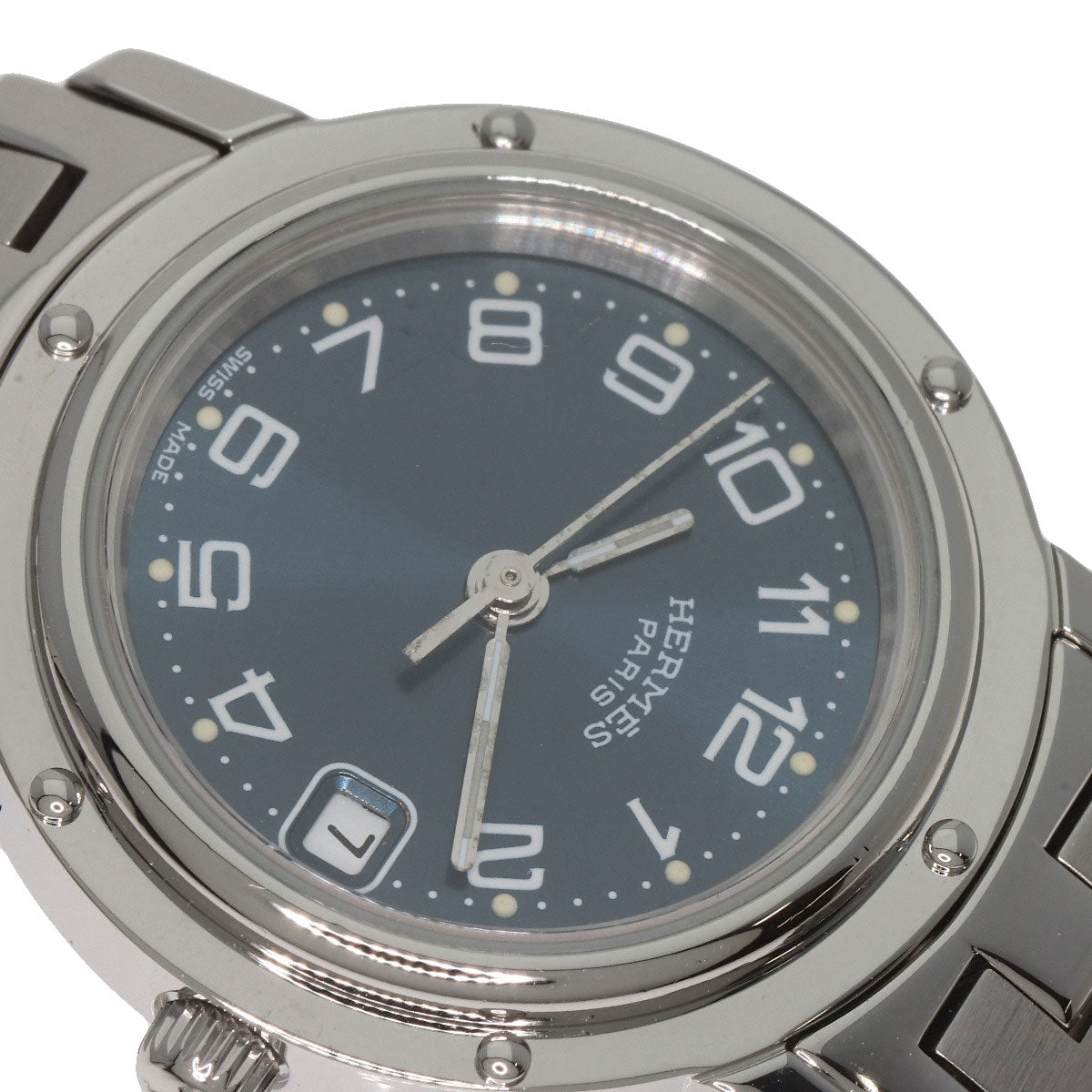 HERMES Watches Quartz CL4.210 Stainless Steel , Stainless Steel Silver Clipper blue dial Women  d