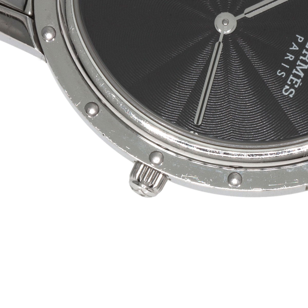 HERMES Watches Quartz CO1.510 Stainless Steel , Stainless Steel Silver Clipper oval black dial Women  d