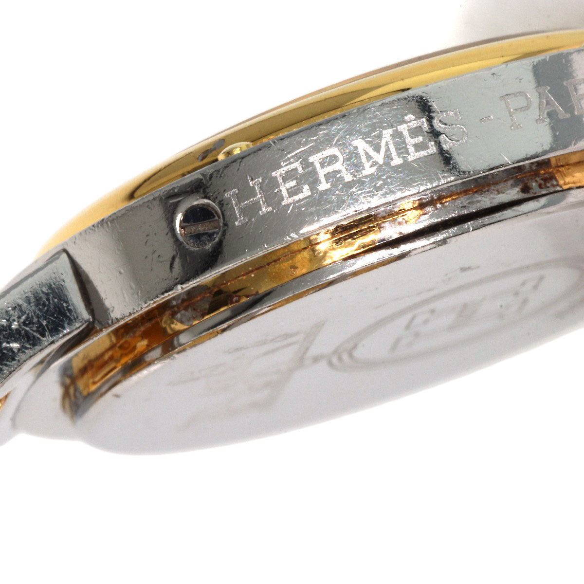 HERMES Watches Quartz Stainless Steel , SSxGP gold Clipper Old Belt Ivory dial Women  d