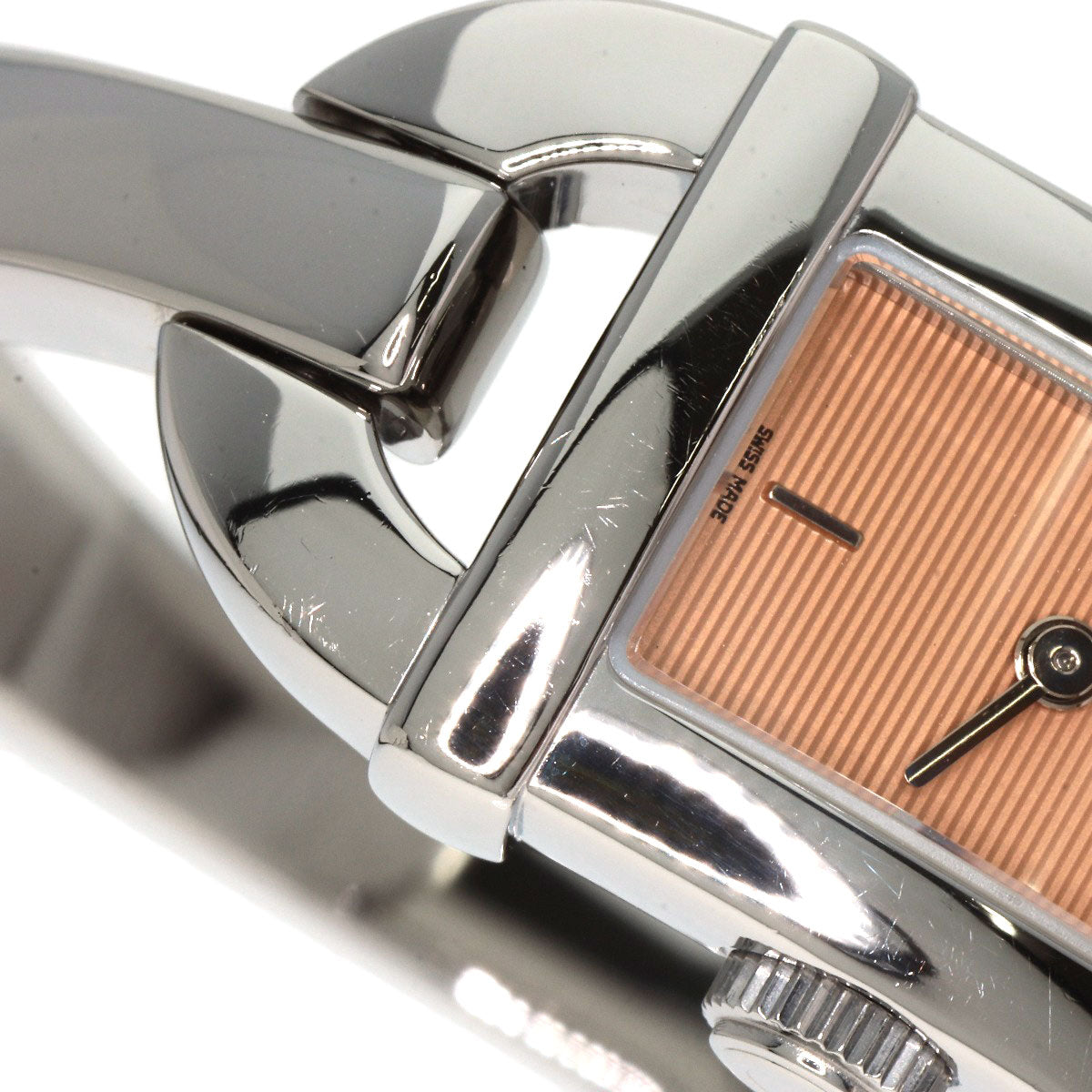 GUCCI Watches Quartz 6800L Stainless Steel , Stainless Steel Silver Square face Orange dial Women  d