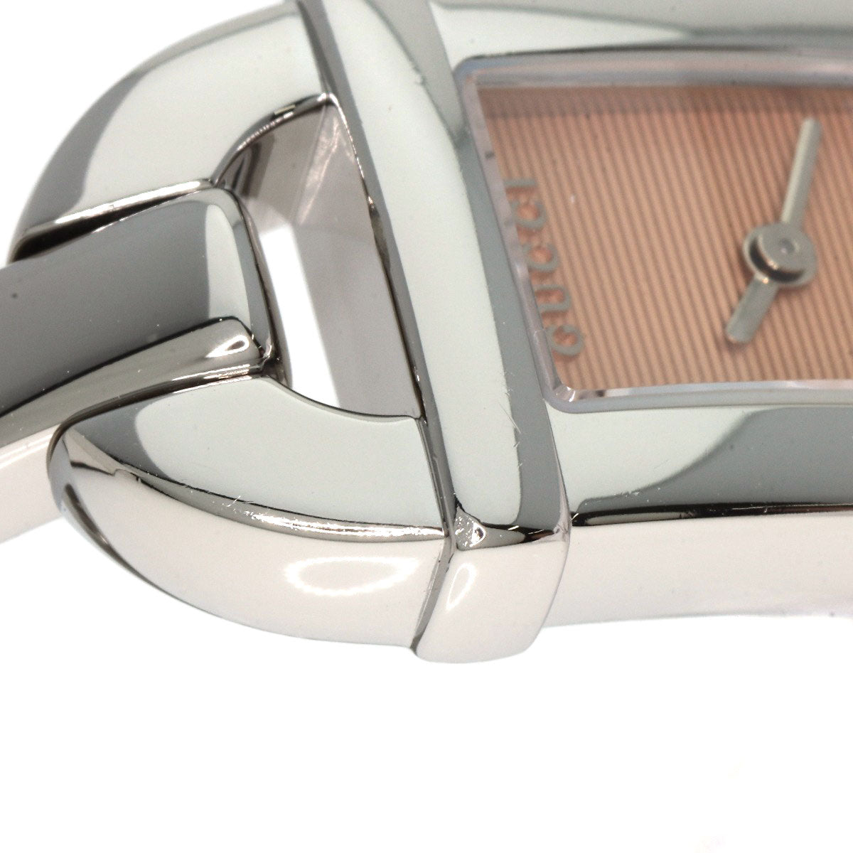 GUCCI Watches Quartz 6800L Stainless Steel , Stainless Steel Silver Square face Orange dial Women  d
