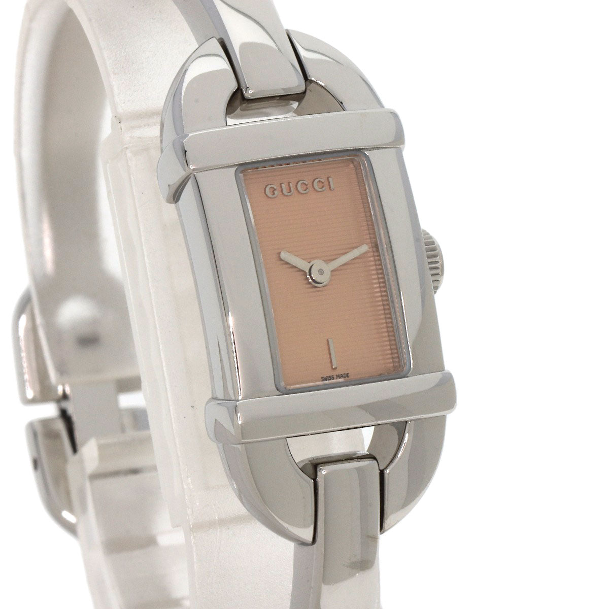 GUCCI Watches Quartz 6800L Stainless Steel , Stainless Steel Silver Square face Orange dial Women  d