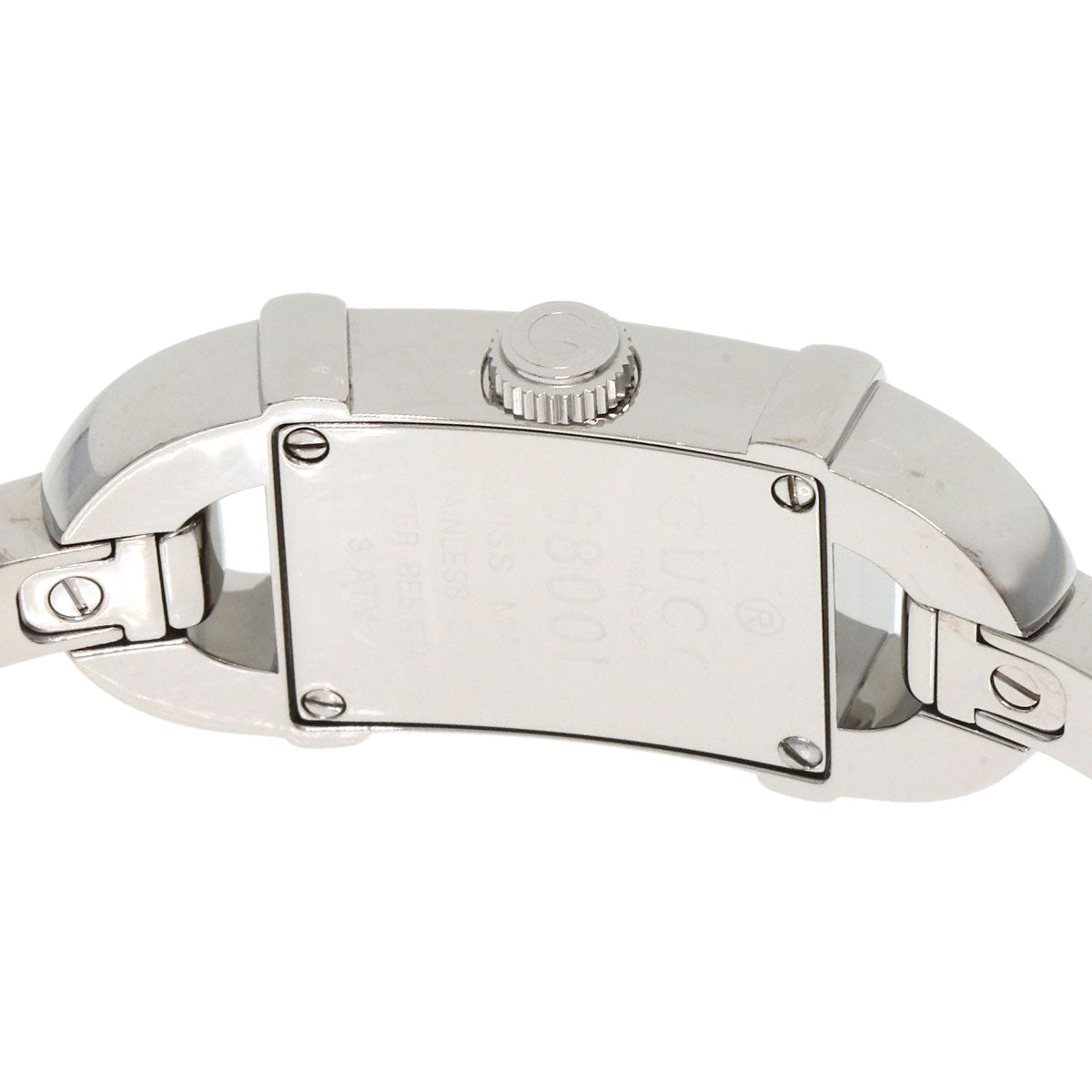GUCCI Watches Quartz 6800L Stainless Steel , Stainless Steel Silver Square face Orange dial Women  d