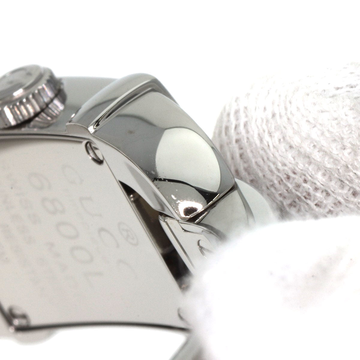 GUCCI Watches Quartz 6800L Stainless Steel , Stainless Steel Silver Square face Orange dial Women  d