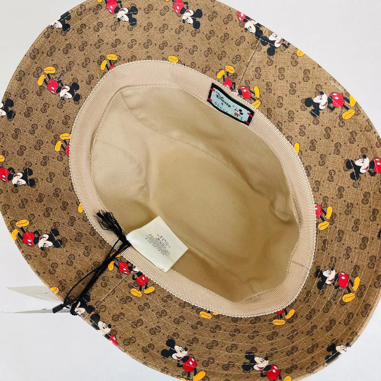 Gucci x Disney Mickey Mo  Brown GG Bucket Hat Limited Edition M