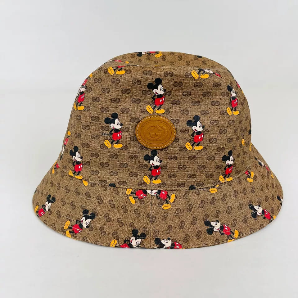 Gucci x Disney Mickey Mo  Brown GG Bucket Hat Limited Edition (Large)