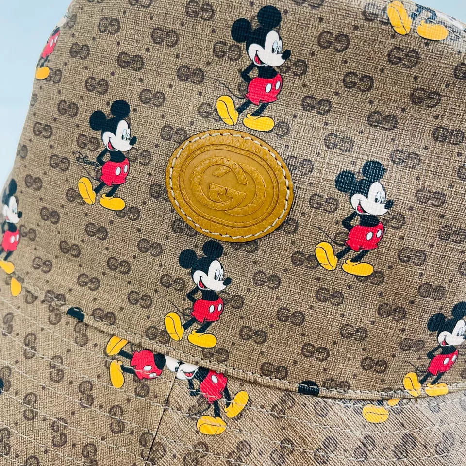 Gucci x Disney Mickey Mo  Brown GG Bucket Hat Limited Edition (Large)
