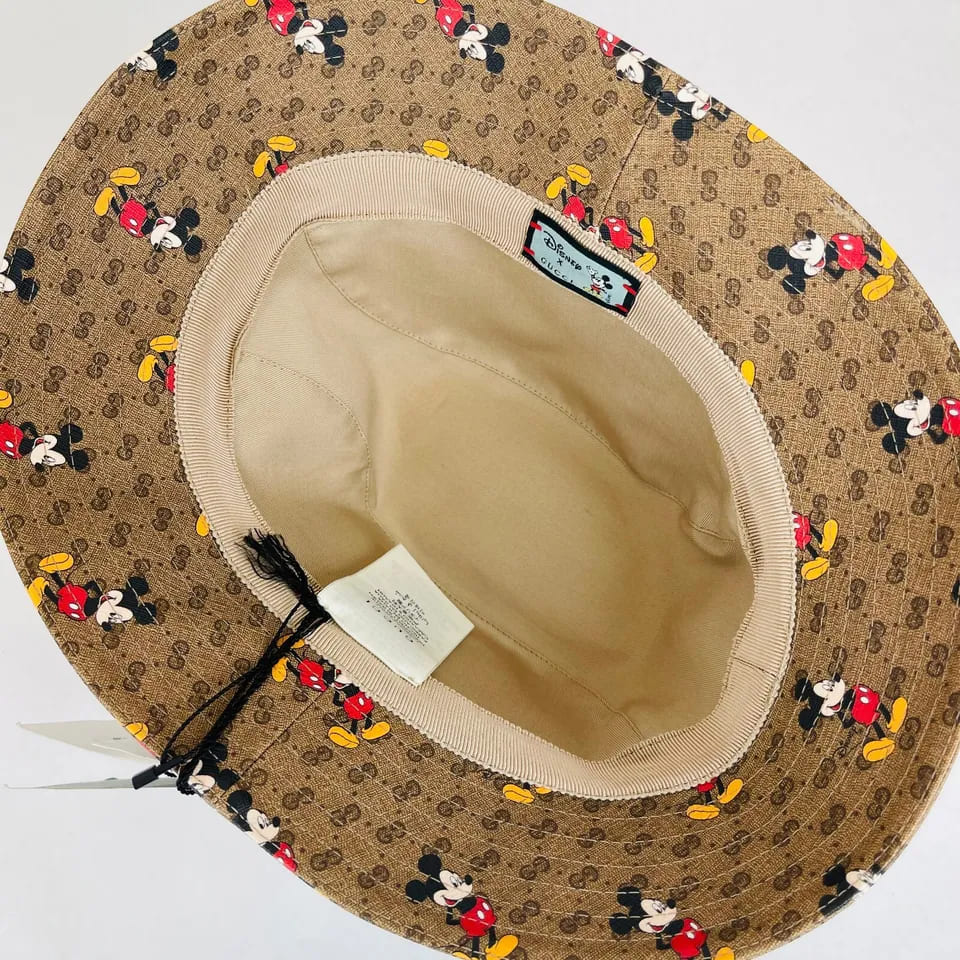 Gucci x Disney Mickey Mo  Brown GG Bucket Hat Limited Edition (Large)