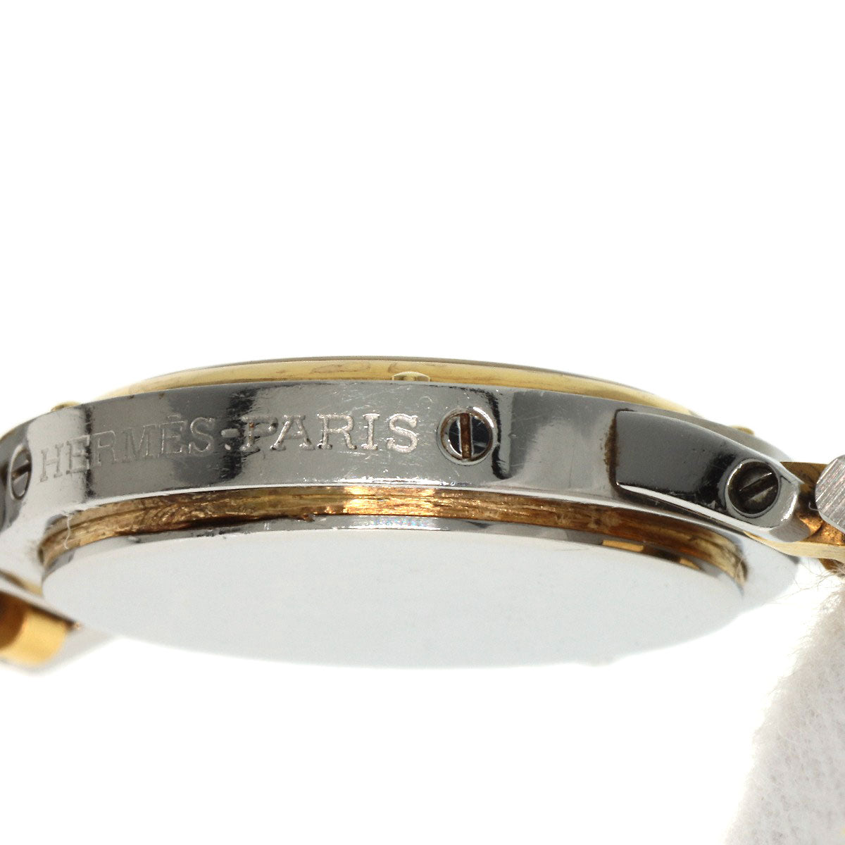 HERMES Watches Quartz Stainless Steel , SSxGP gold Clipper Old Belt Ivory dial Women  d