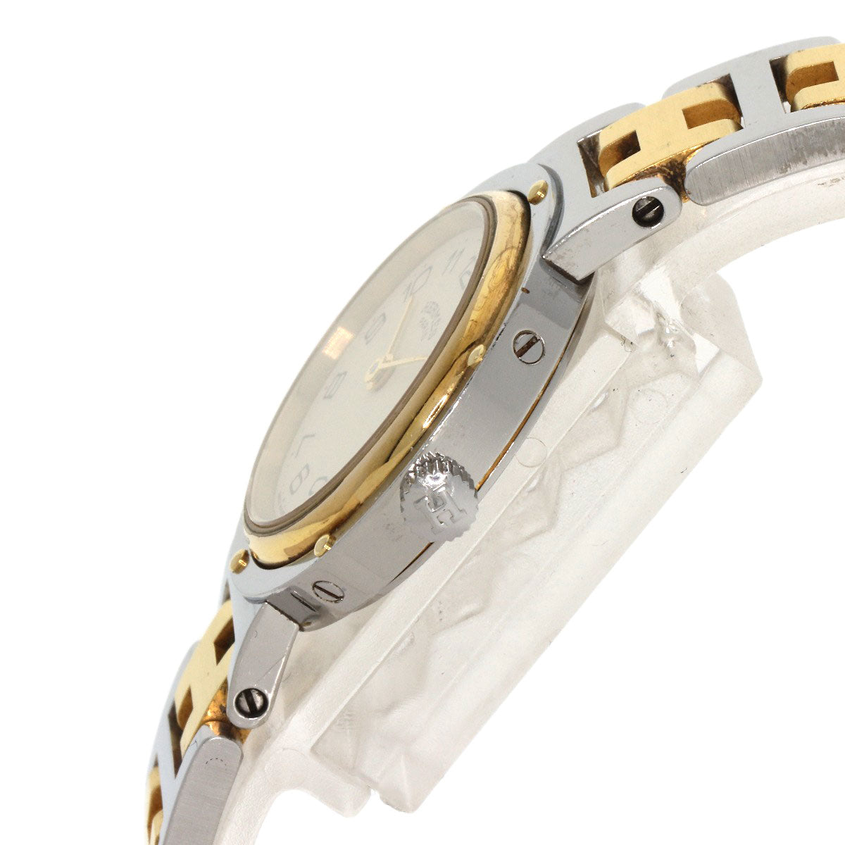 HERMES Watches Quartz Stainless Steel , SSxGP gold Clipper Old Belt Ivory dial Women  d