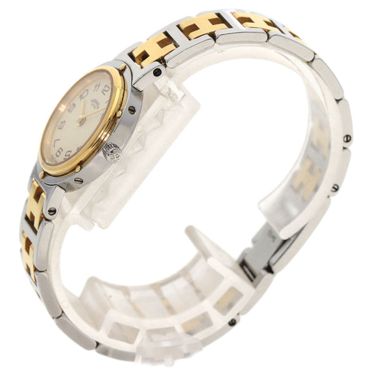 HERMES Watches Quartz Stainless Steel , SSxGP gold Clipper Ivory dial Women  d