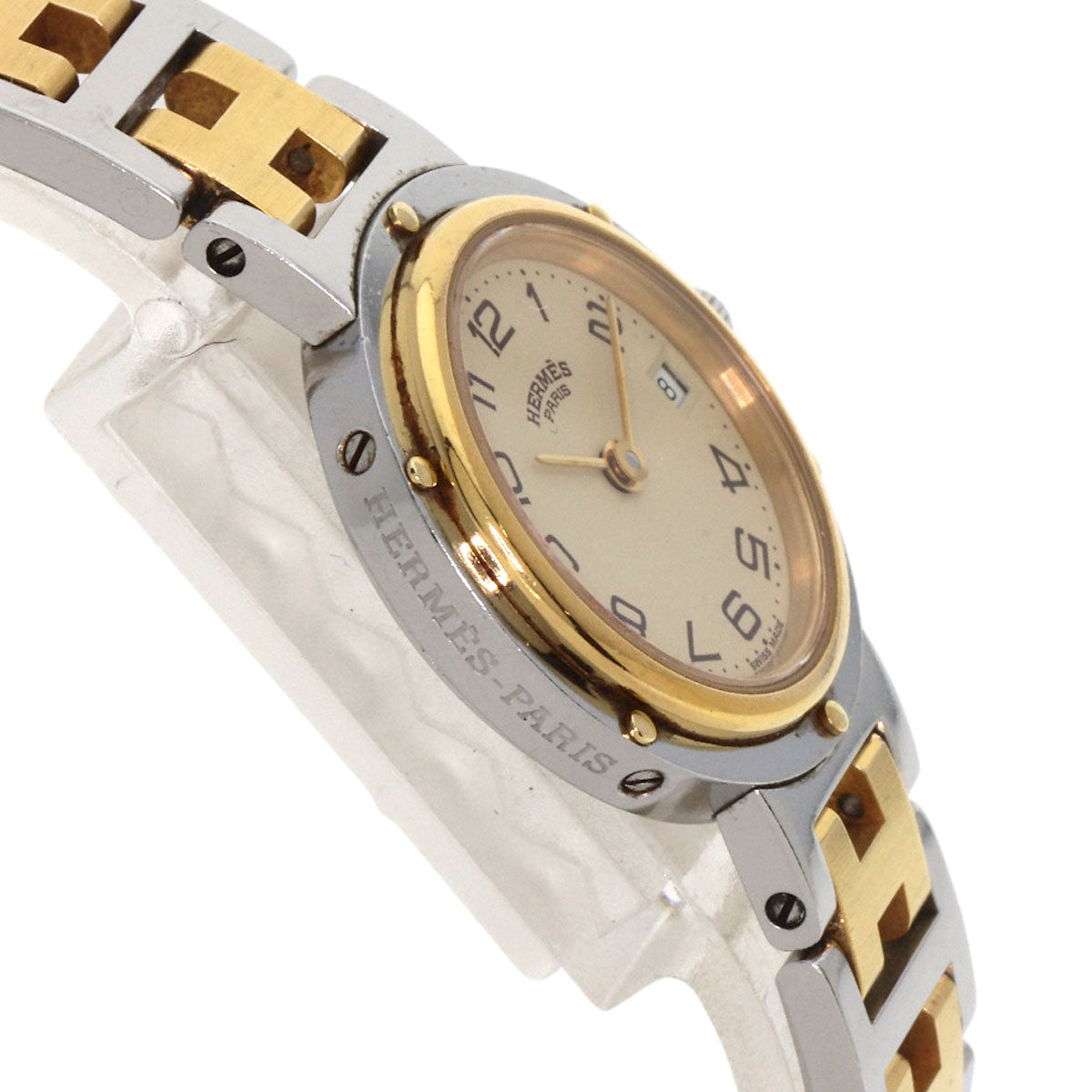 HERMES Watches Quartz Stainless Steel , SSxGP gold Clipper Ivory dial Women  d
