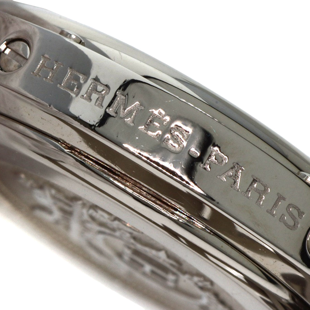 HERMES Watches Quartz CL4.210 Stainless Steel , Stainless Steel Silver Clipper Orange dial Women  d