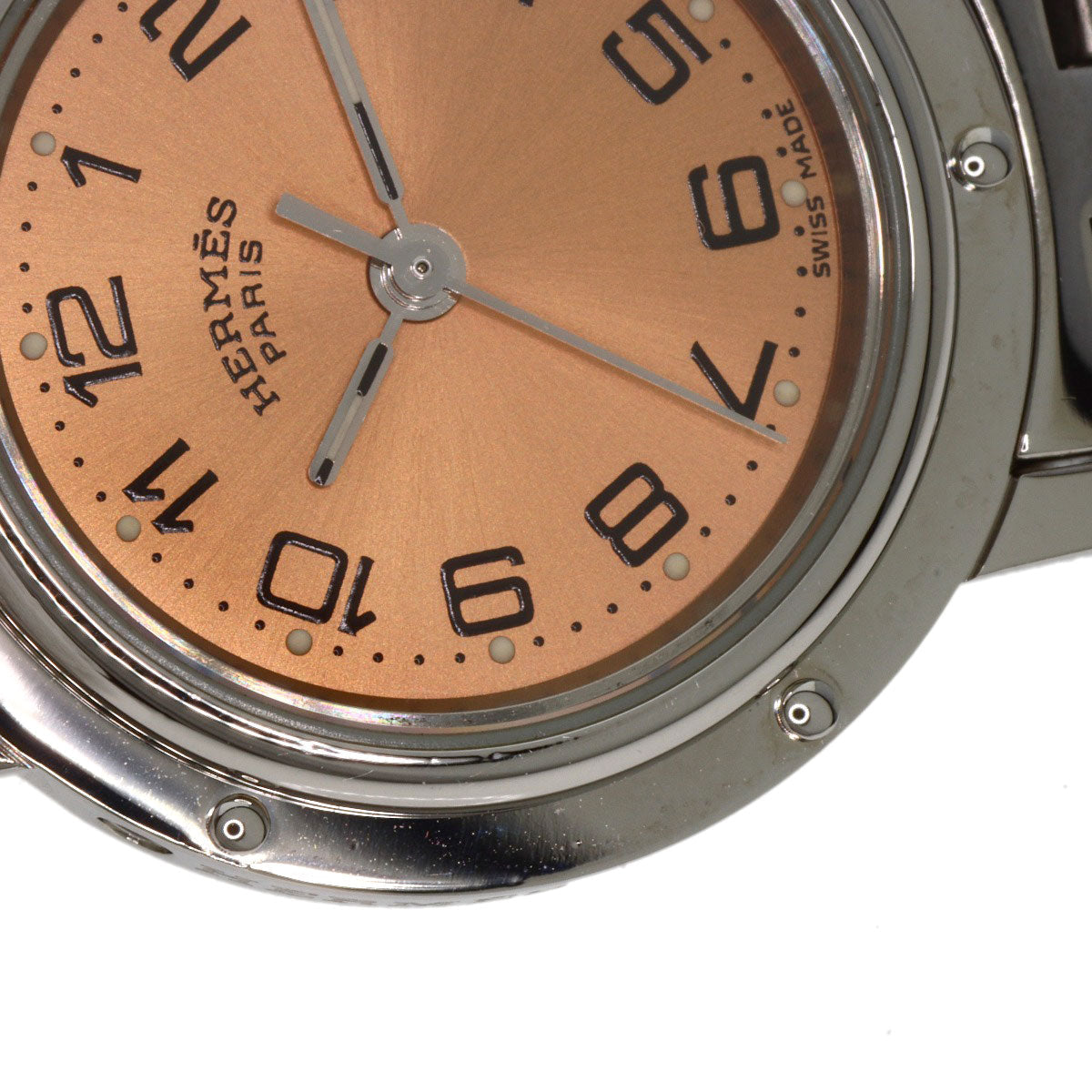HERMES Watches Quartz CL4.210 Stainless Steel , Stainless Steel Silver Clipper Orange dial Women  d