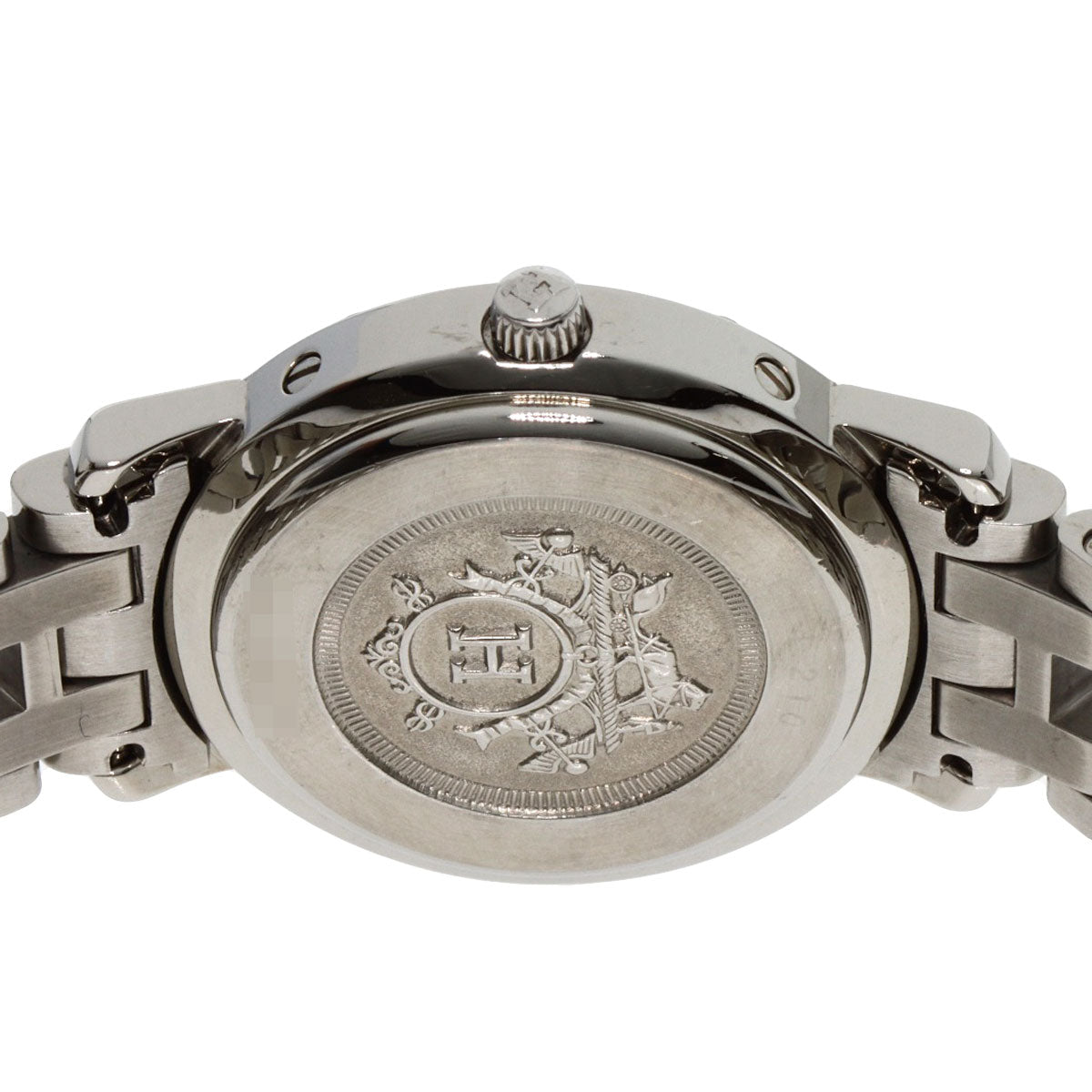 HERMES Watches Quartz CL4.210 Stainless Steel , Stainless Steel Silver Clipper Orange dial Women  d