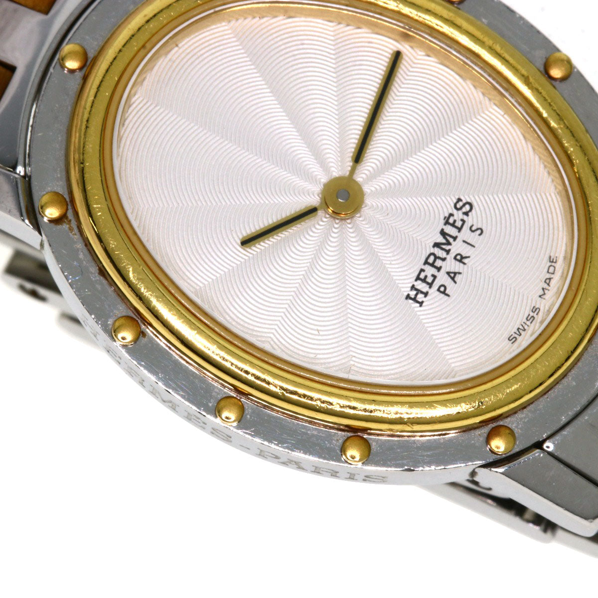 HERMES Watches Quartz CO1.220 Stainless Steel , SSxGP Silver Clipper oval Silver dial Women  d