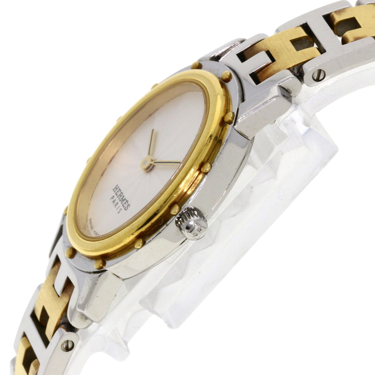HERMES Watches Quartz CO1.220 Stainless Steel , SSxGP Silver Clipper oval Silver dial Women  d