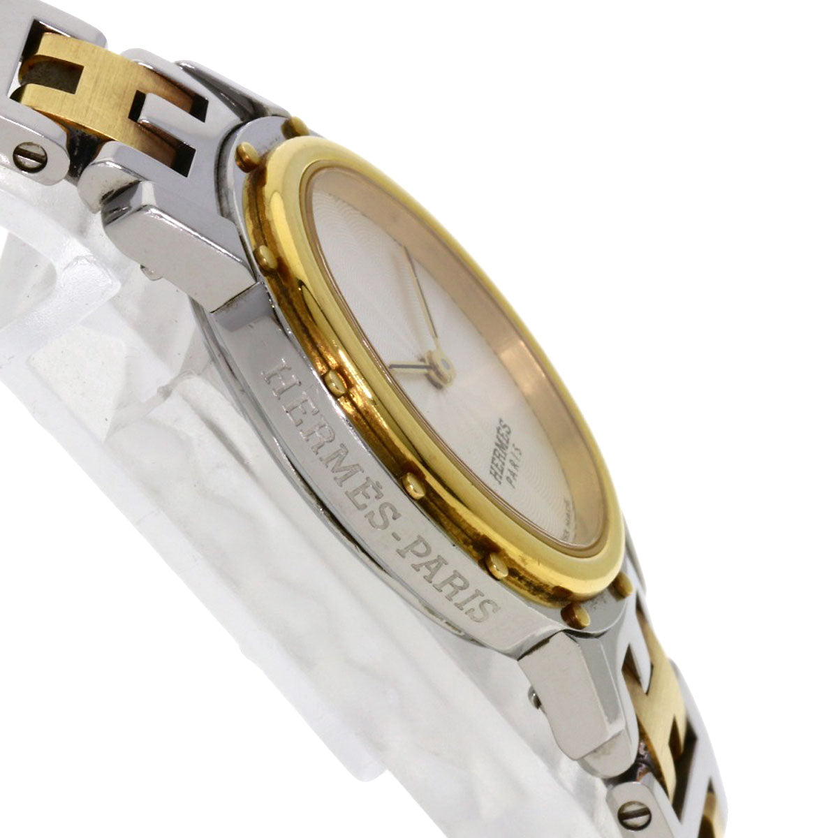 HERMES Watches Quartz CO1.220 Stainless Steel , SSxGP Silver Clipper oval Silver dial Women  d
