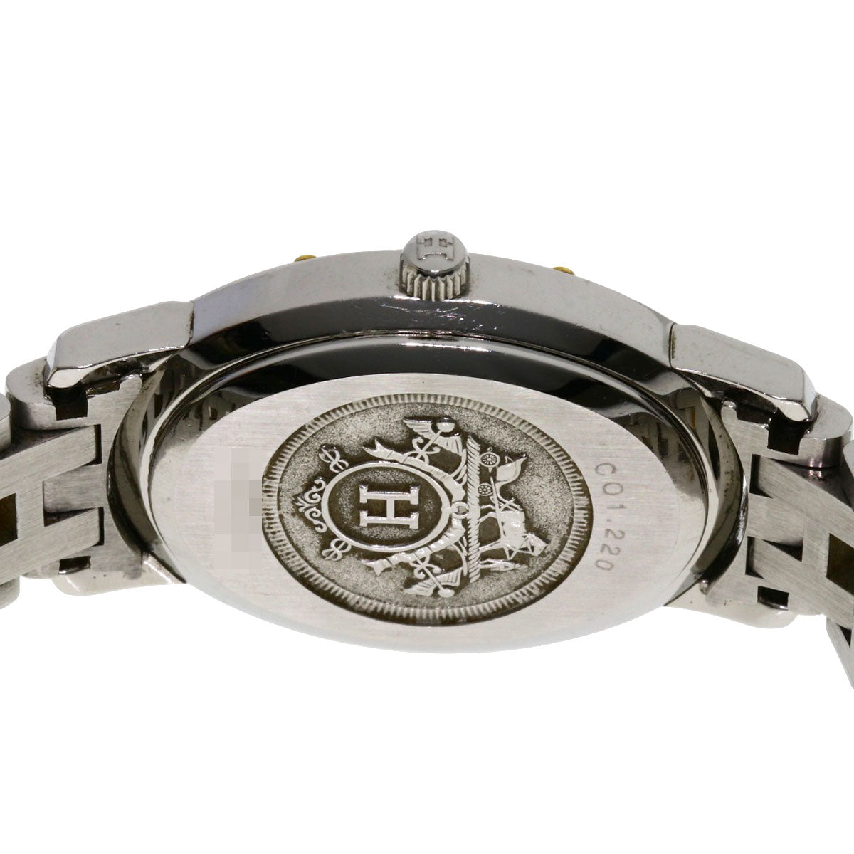 HERMES Watches Quartz CO1.220 Stainless Steel , SSxGP Silver Clipper oval Silver dial Women  d