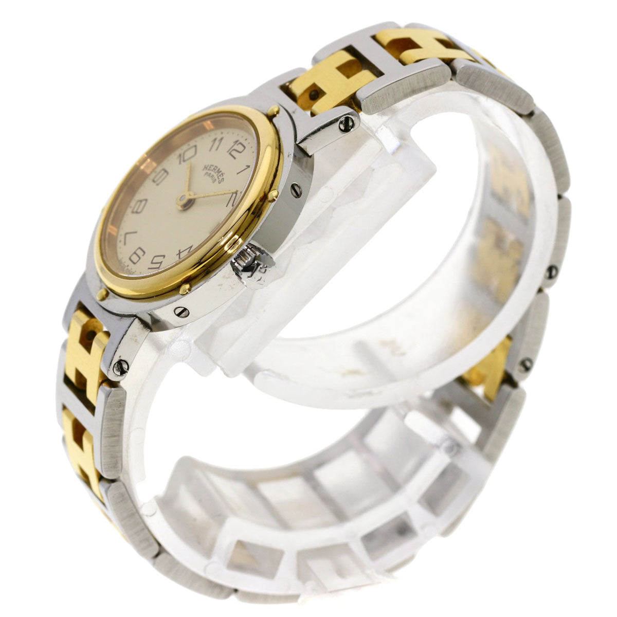 HERMES Watches Quartz Stainless Steel , SSxGP gold Clipper Ivory dial Women  d